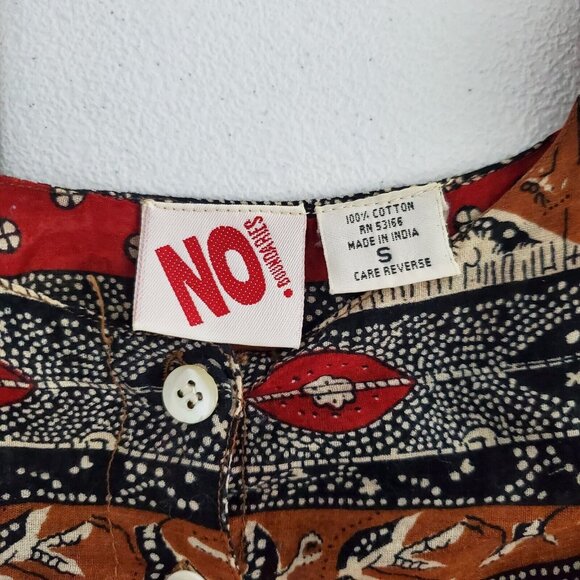 No Boundaries Womens Vintage Y2K Geometric Button Front Dress Size S Prairie - Picture 6 of 8